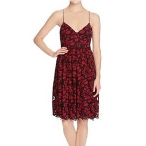 Likely Cross-Back Spaghetti Strap Lace Midi Cocktail Dress 2